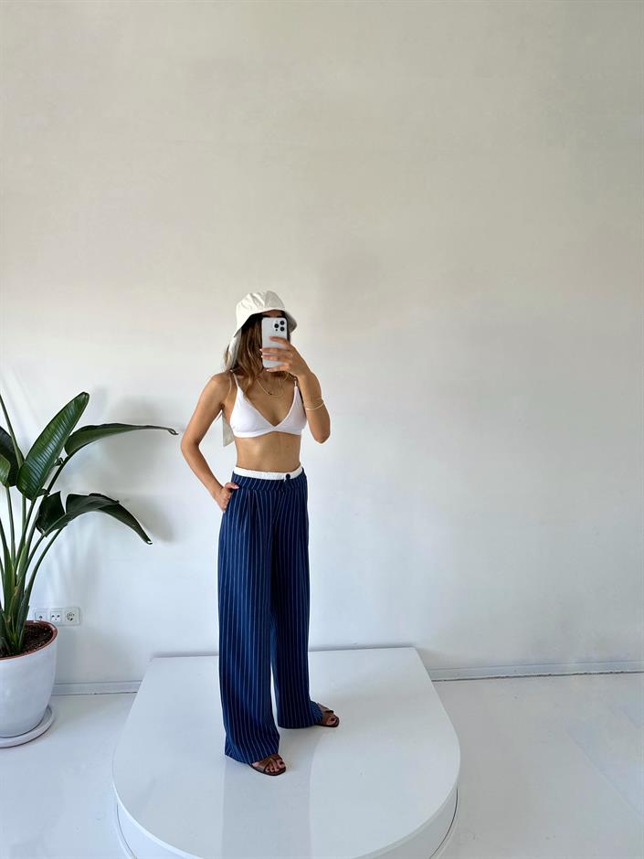 Tasarım Çizgili Pantolon 