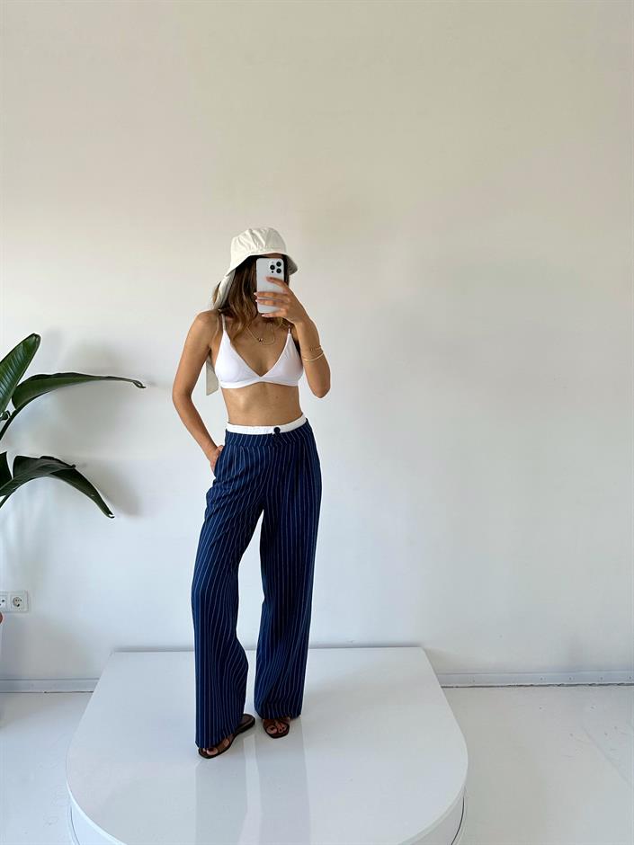 Tasarım Çizgili Pantolon 