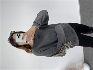 Tasarım Taşlı Muadil Sweatshirt