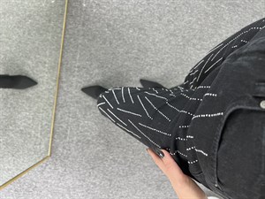 Taşlı Tasarım Mom Jean Antrasit Siyah 