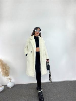 Teddy Yumuşak Beyaz Kaban 