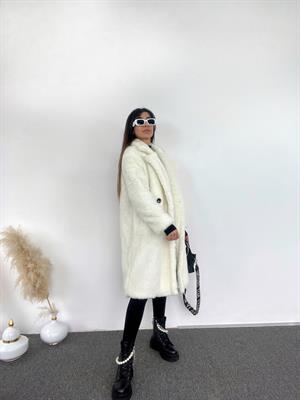 Teddy Yumuşak Beyaz Kaban 