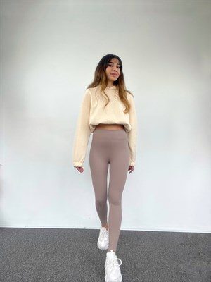 Toprak Rengi İçi Şardonlu Fitilli Tayt