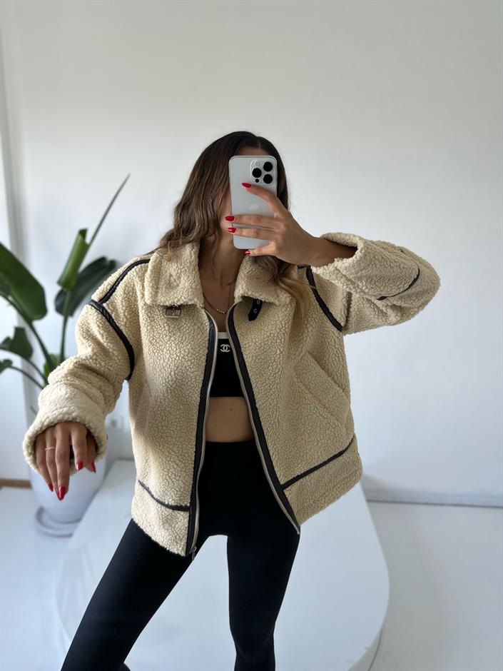Trend Teddy Biker Kürk Ceket 