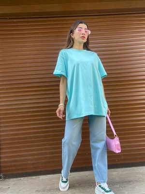 Turkuaz Mavisi Oversize Tshirt
