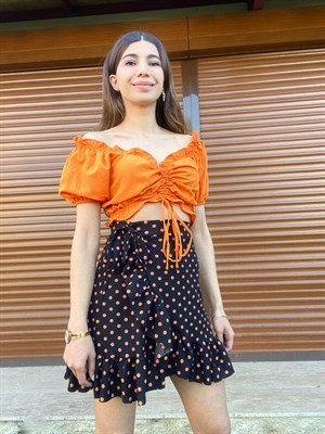 Turuncu Drapeli Balon Kol Crop