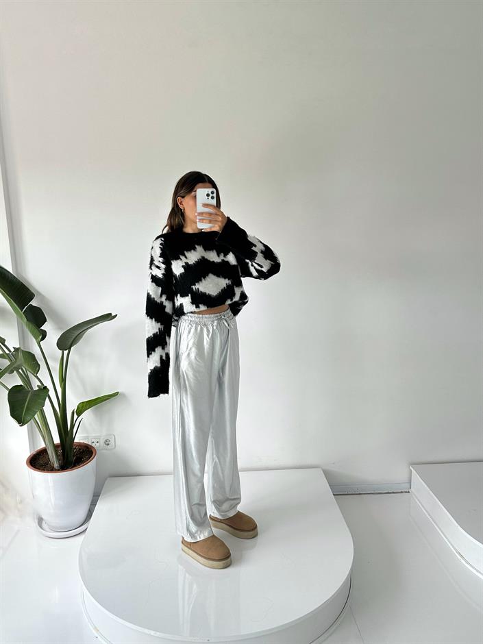 Tyler Metalik Beli Lastikli Pantolon 