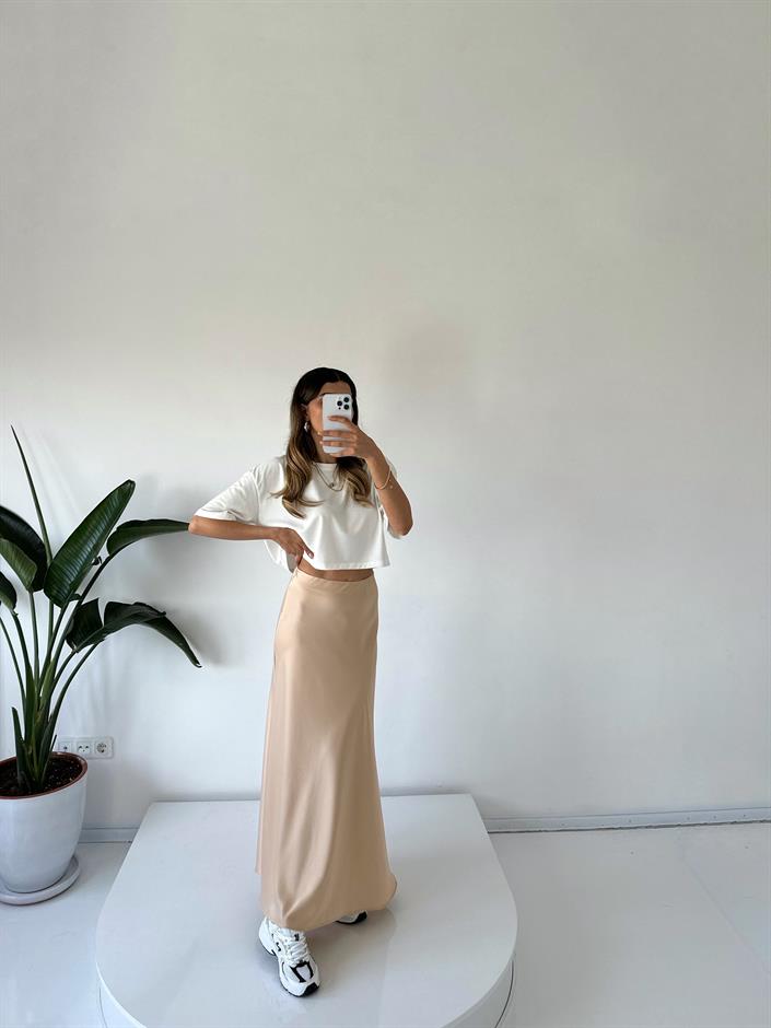 Vina Bej Saten Maxi Etek
