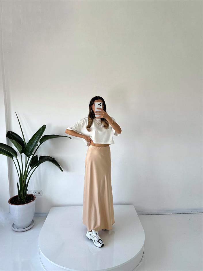 Vina Bej Saten Maxi Etek