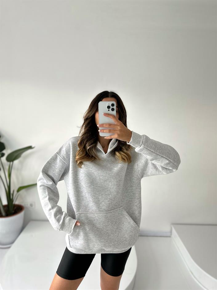 Visha Gri Oversize Sweatshirt