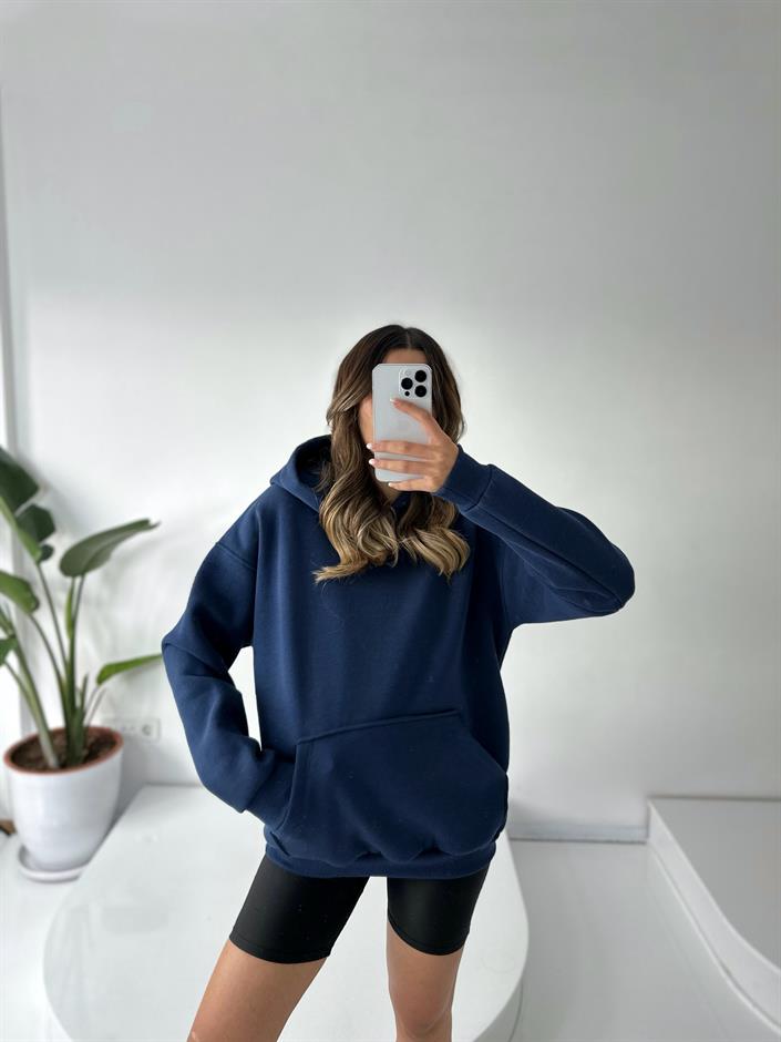 Visha Lacivert Oversize Sweatshirt