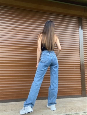 Wide Leg Palazzo Denim Pantolon 