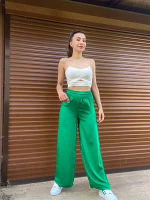 Yeşil Beli Lastikli Pantolon 