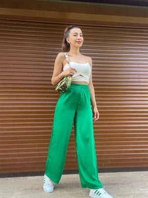 Yeşil Beli Lastikli Pantolon 