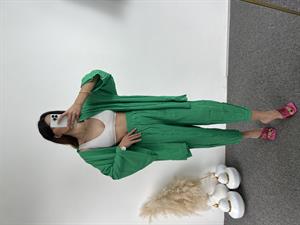 Yeşil Gofre Kimono Takım 