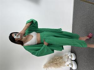 Yeşil Gofre Kimono Takım 