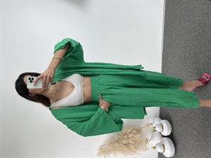 Yeşil Gofre Kimono Takım 