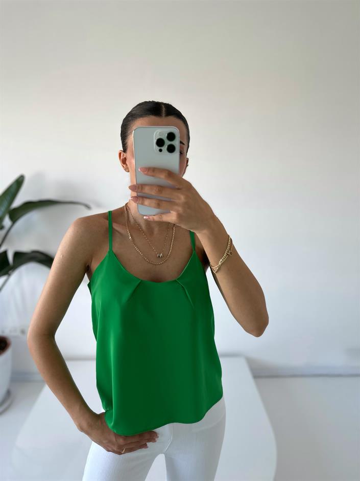 Yeşil İp Askılı Crop 