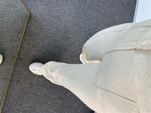 Yüksek Bel Keten Çımalı Pantolon 