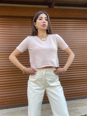 Yumuşak Dolulu Crop T-shirt