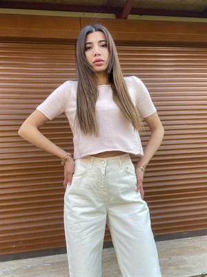 Yumuşak Dolulu Crop T-shirt