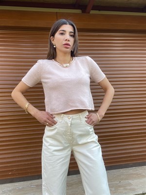 Yumuşak Dolulu Crop T-shirt