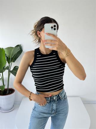 ZR Siyah Çizgili Crop 