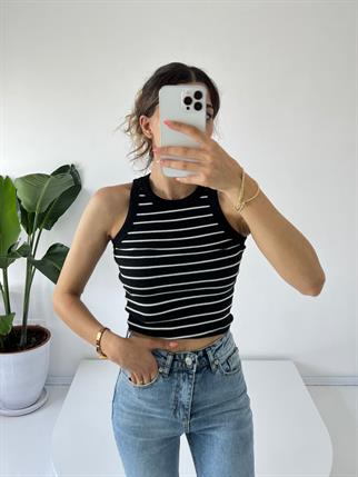 ZR Siyah Çizgili Crop 
