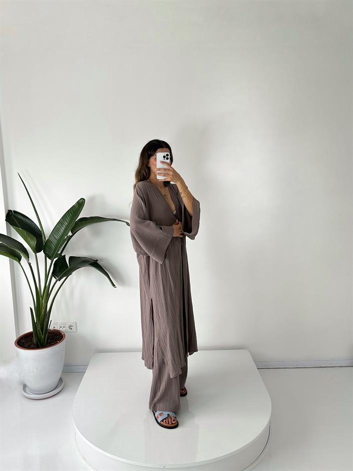 Zulya Mürdüm Uzun Kimono Pantolon Takım