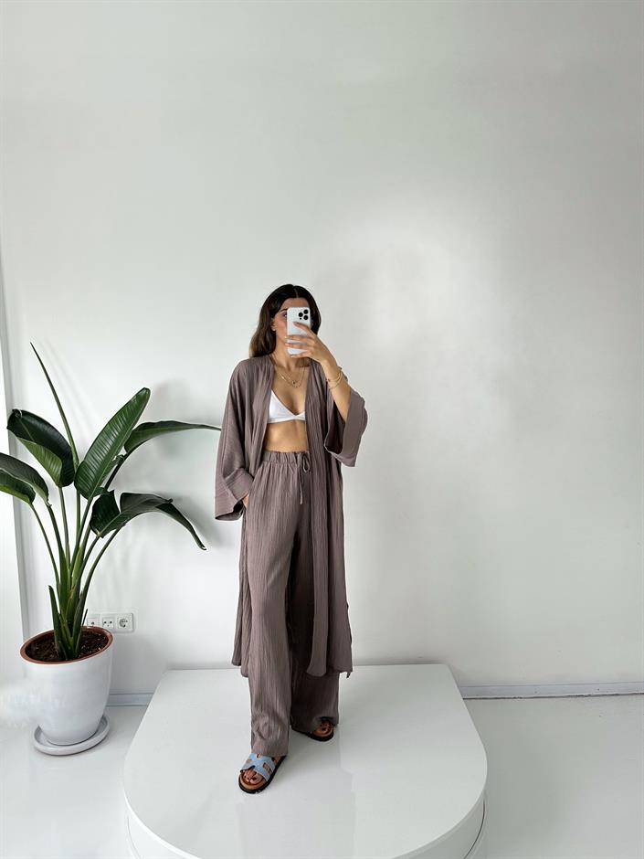 Zulya Mürdüm Uzun Kimono Pantolon Takım