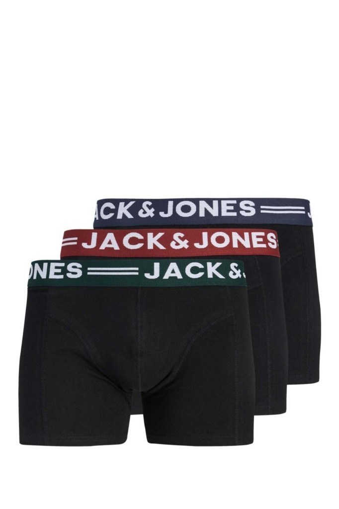 12081832 SENSE TRUNKS 3-PACK NOOS BLACK ERKEK BOXER