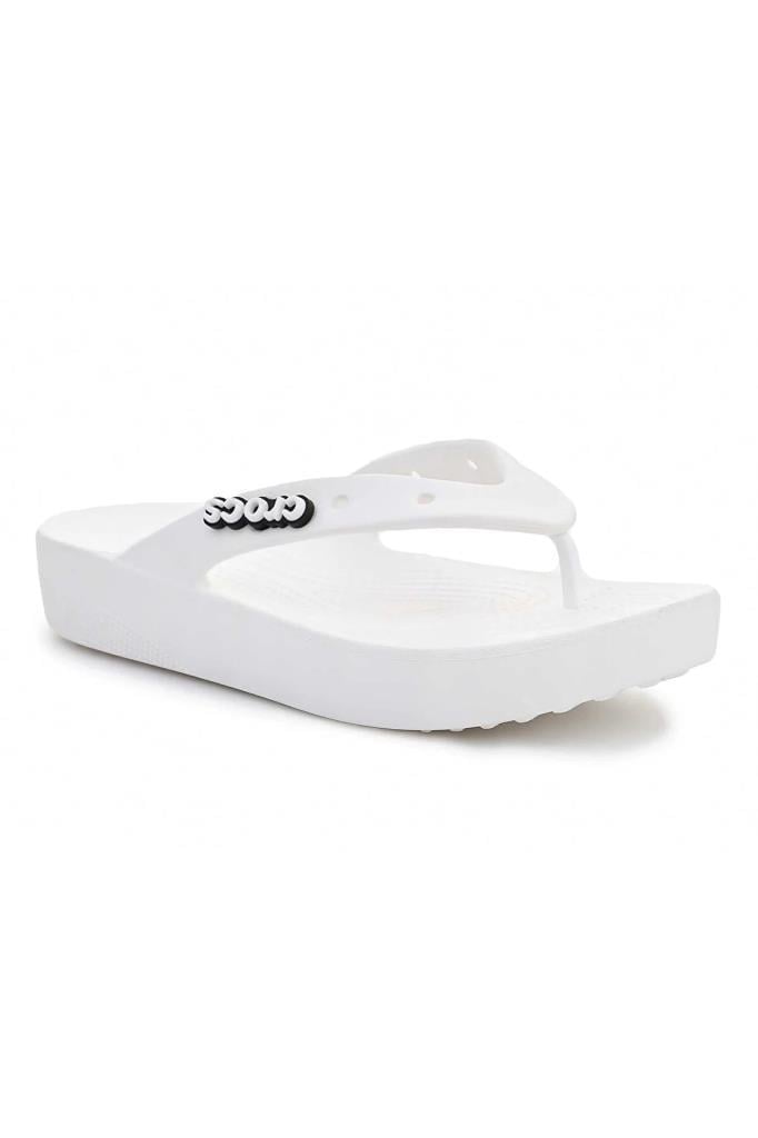 CROCS 207714-PLATFORM 100-WHITE PARMAK ARASI KADIN TERLİK