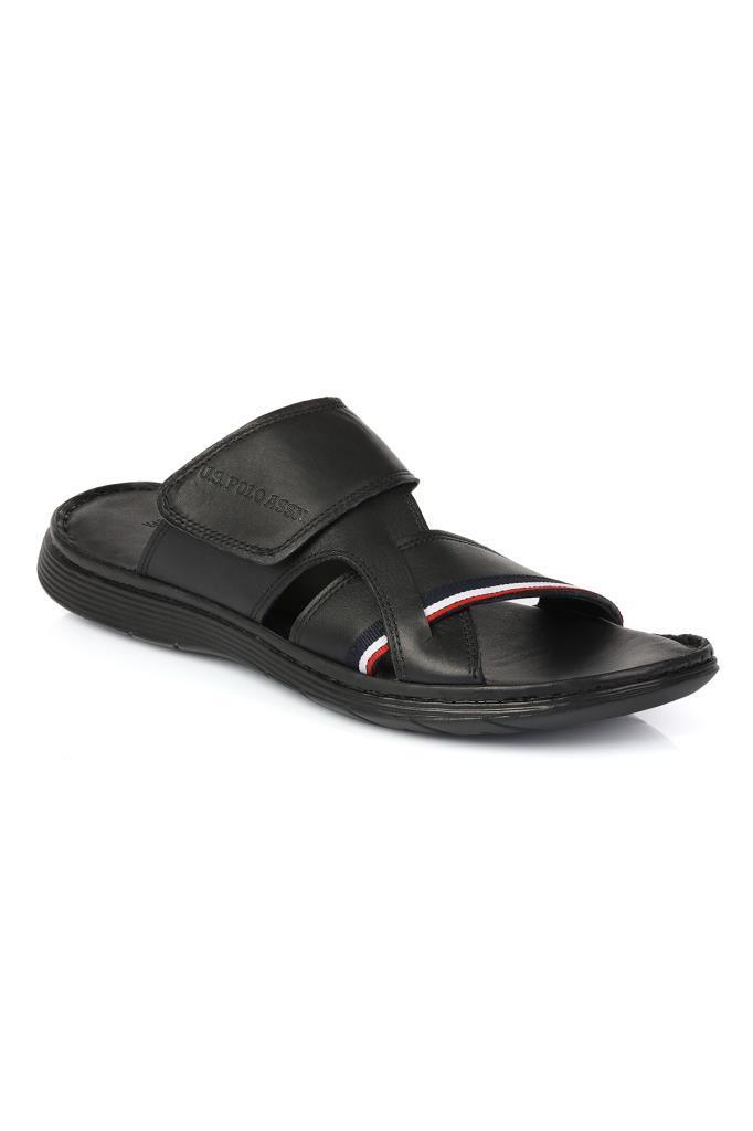 dean hakiki gerçek deri siyah anatomik taban erkek terlik