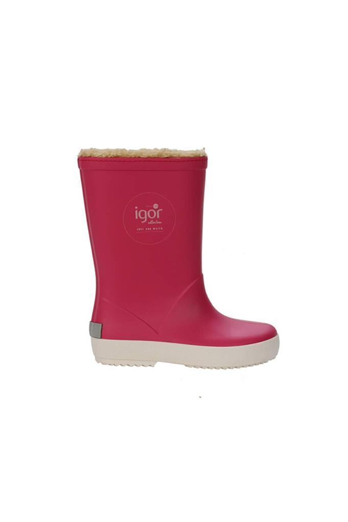 IGOR SPLASH NAUTICO BORREGUITO 007-FUCSIA ÇOCUK KÜRKLÜ YAĞMUR ÇİZMESİ