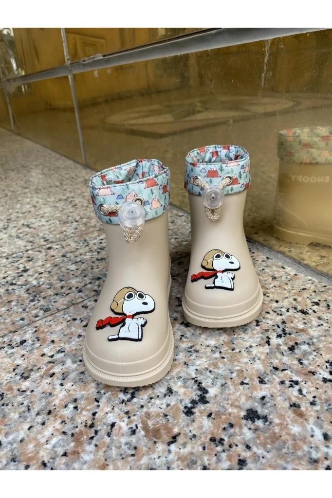 IGOR W10277 BIMBI SNOOPY 004 BEIGE ÇOCUK YAĞMUR ÇİZMESİ
