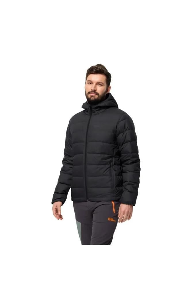 Jack Wolfskin ATHER DOWN HOODY M RDS 1207681-OUT CEKET BLACK ERKEK MONT