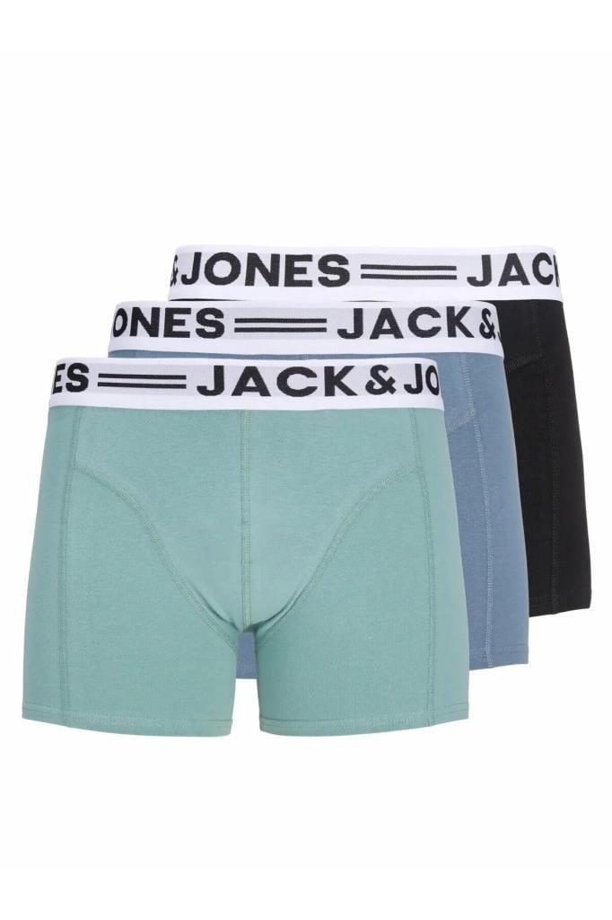 Jack&Jones 12081832 SENSE TRUNKS 3-PACK MINERAL BLUE ERKEK BOXER