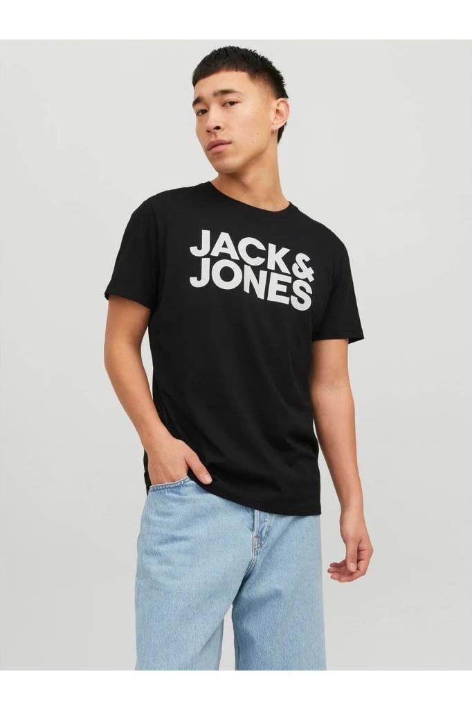 Jack&Jones 12151955 JJECORP LOGO TEE SS O-NECK BLACK ERKEK T-SHİRT