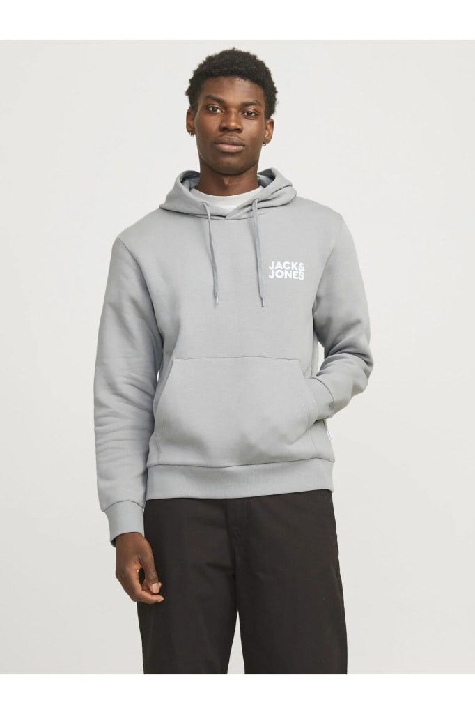 Jack&Jones 12152840 JJECORP LOGO SWEAT HOOD ULTIMATE GREY SWEAT