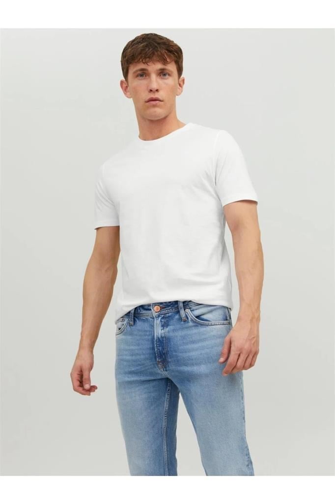 Jack&Jones 12156101 JJEORGANIC TEE SS O-NECK WHITE ERKEK T-SHİRT