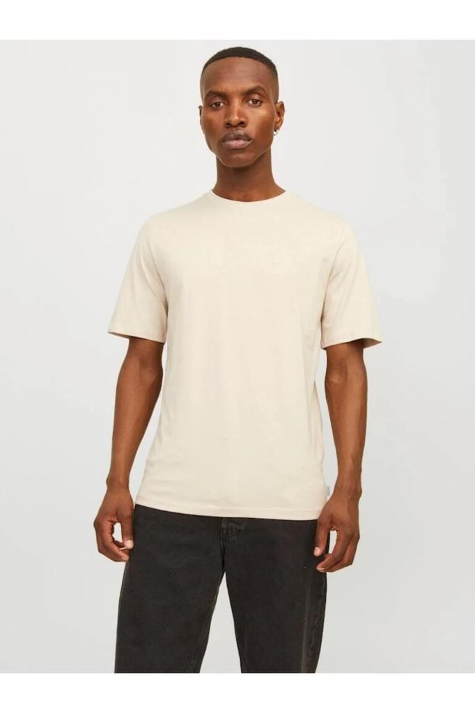Jack&Jones 12156101 JJEORGANIC TEE SS O-NECK MOONBEAM ERKEK T-SHİRT