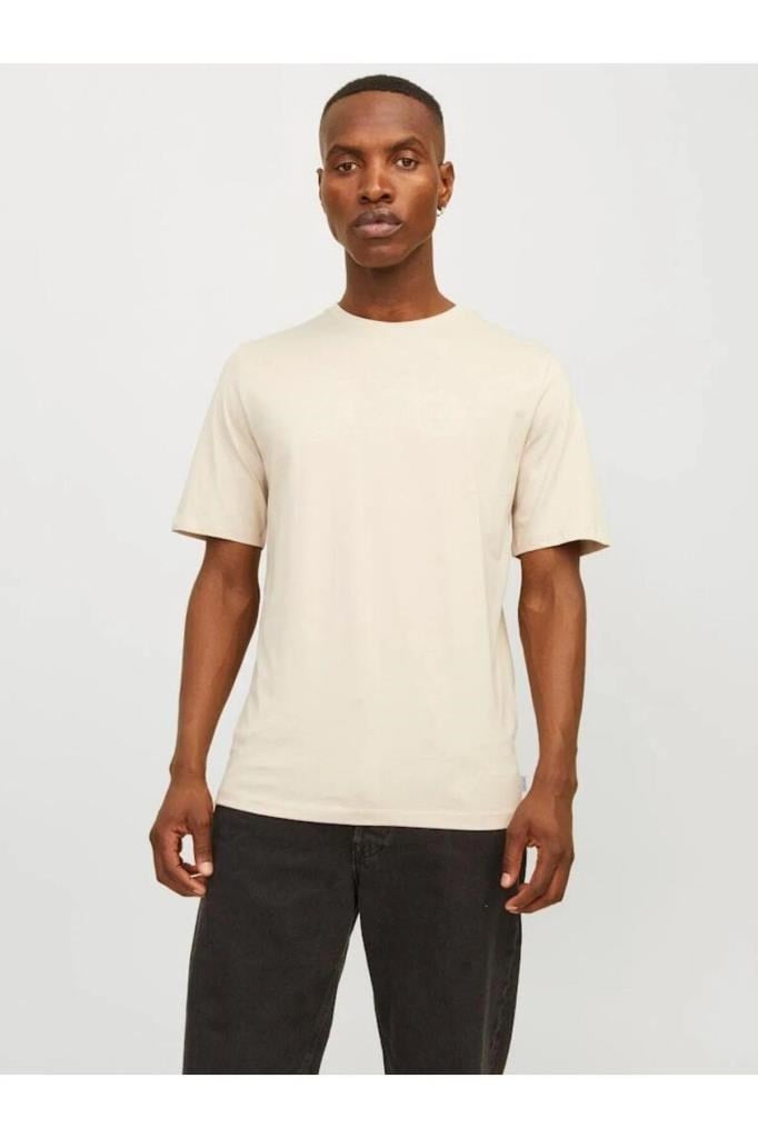 Jack&Jones 12156101 JJEORGANIC TEE SS O-NECK MOONBEAM ERKEK T-SHİRT
