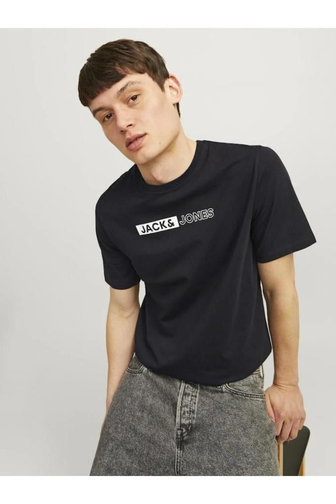 Jack&Jones 12233999 JJECORP LOGO TEE PLAY SS O-NECK BLACK ERKEK T-SHİRT