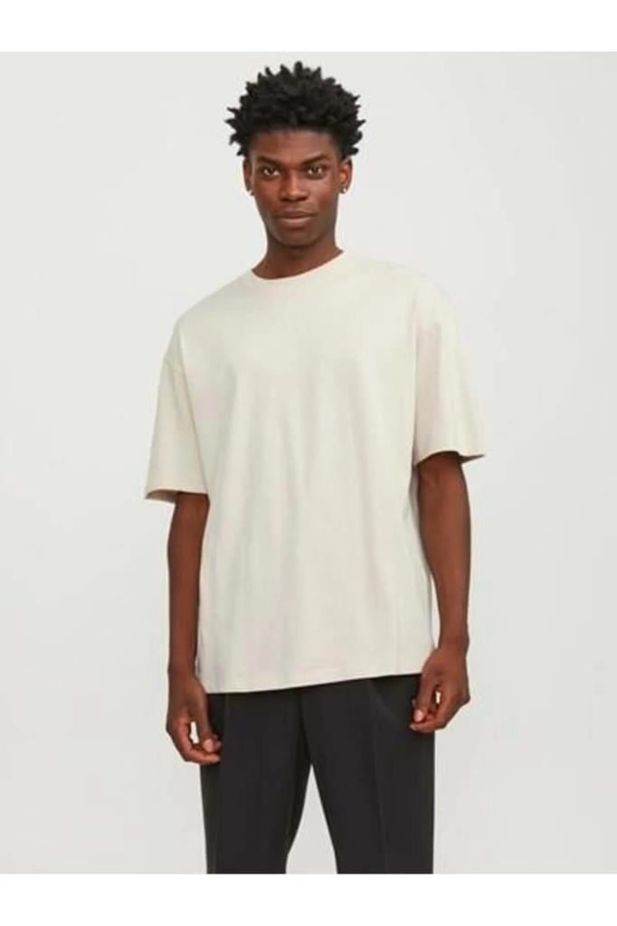 Jack&Jones 12249319 JJEBRADLEY TEE SS O-NECK MOONBEAM ERKEK T-SHİRT