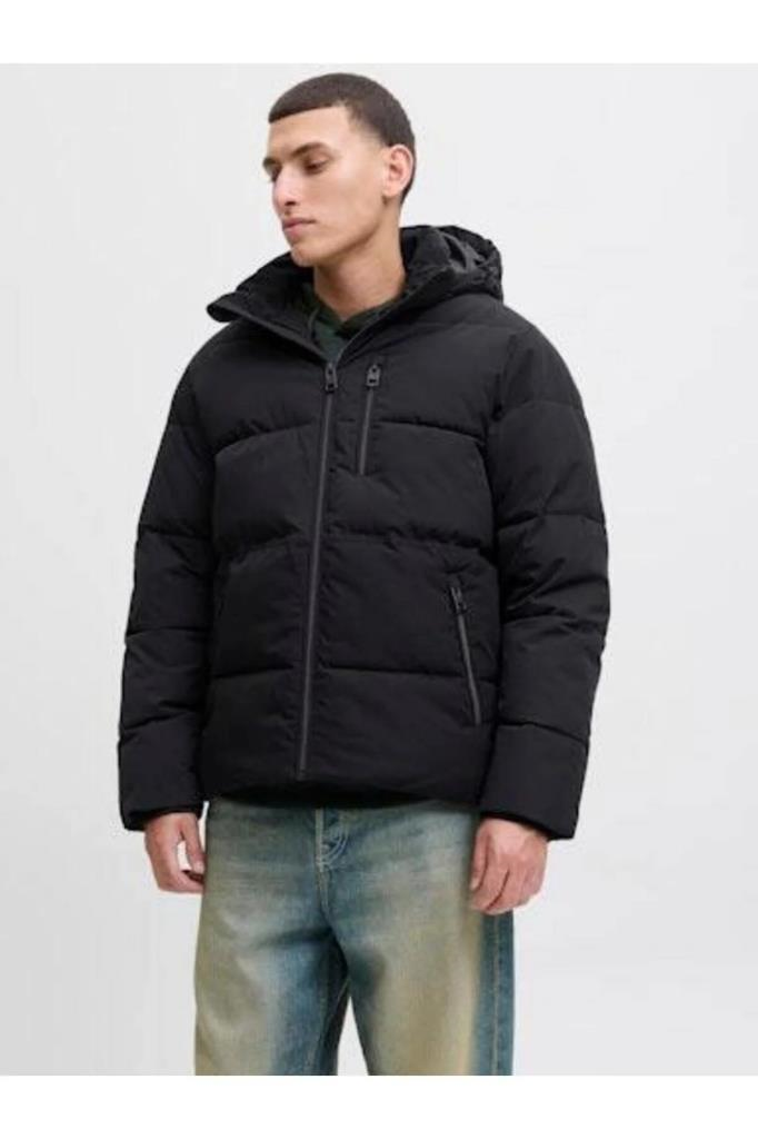 Jack&Jones 12278792 JJEOWEN PUFFER SN BLACK ERKEK MONT
