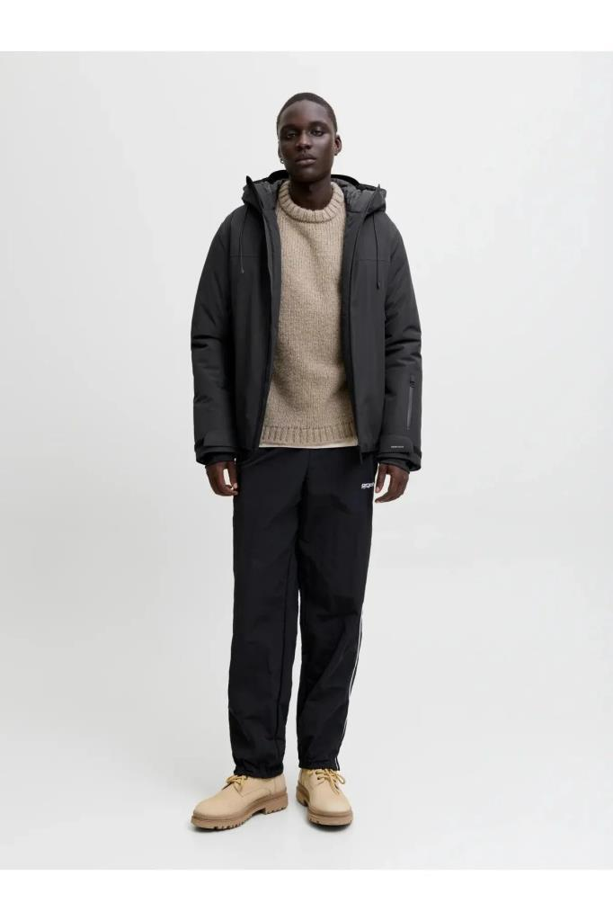Jack&Jones 12283166 JCOFUSION TECHNICAL JACKET SN BLACK ERKEK MONT
