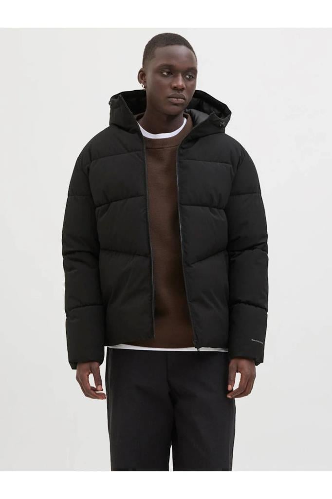 Jack&Jones 12283517 JJGLOBAL PUFFER JACKET BLACK ERKEK MONT