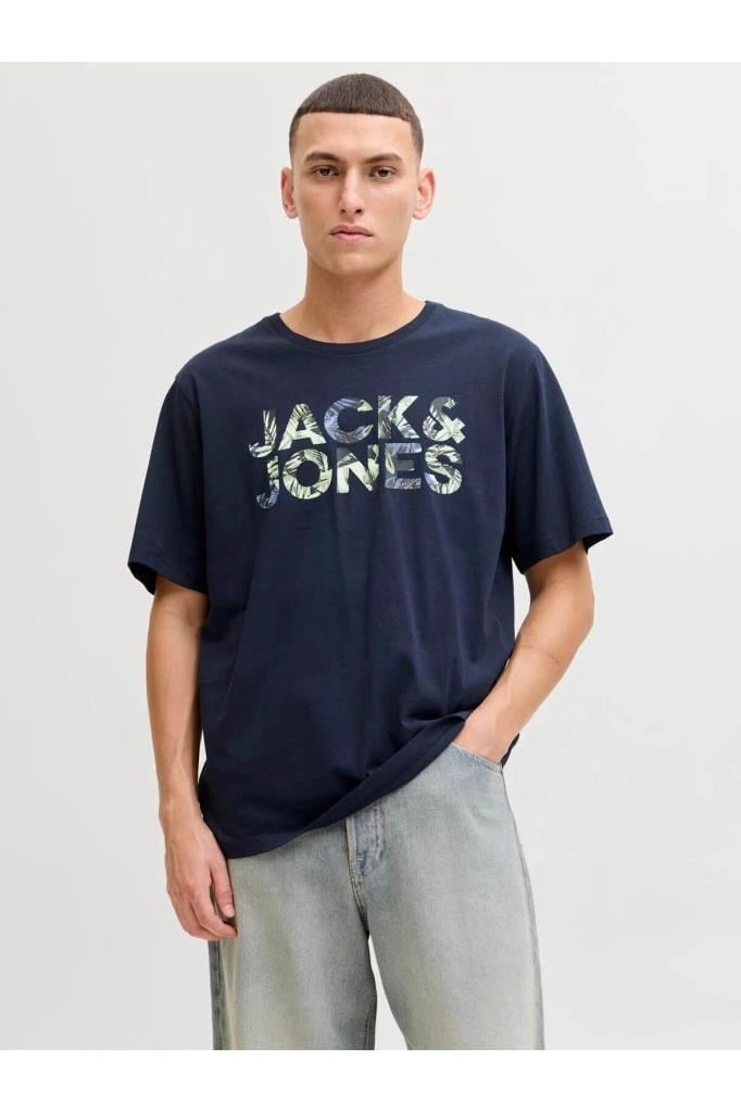 Jack&Jones 12288536 JJEJEFF LOGO TEE SS SN SKY CAPTAIN ERKEK T-SHİRT