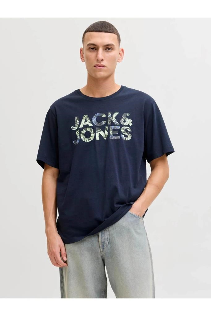 Jack&Jones 12288536 JJEJEFF LOGO TEE SS SN SKY CAPTAIN ERKEK T-SHİRT
