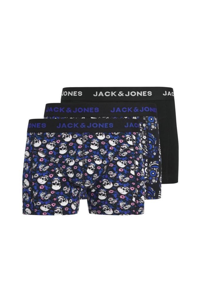 Jack&Jones 12289026 JACFLOWER TRUNKS 3 PACK BLACK ERKEK BOXER